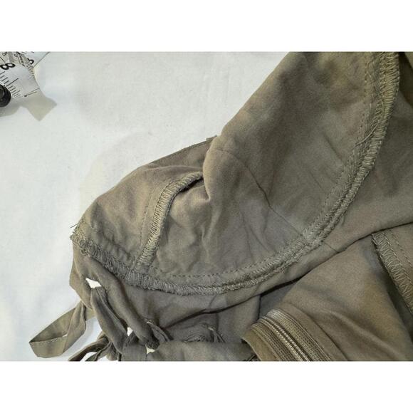 Altar’d State Olive Green Floral Embroidered Ruffle Corset Mini Dress Size Large - Picture 6 of 9